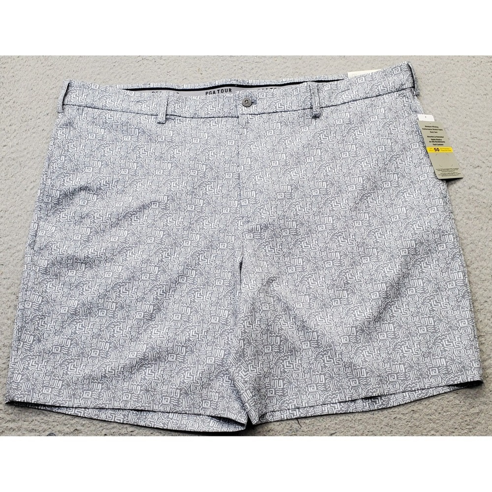 PGA Tour Golf Shorts Mens 44 Multi Pattern Stretch Performance Moisture Wicking